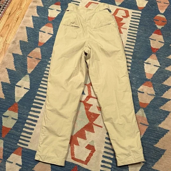 Isabel Marant khaki cotton buckled pleated trousers pants